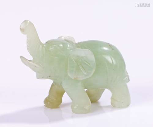 Chinese jade elephant, with a raised trunk, 6cm long