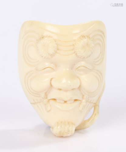 Japanese Meiji period mask, the ivory mask of okina, 3.5. high