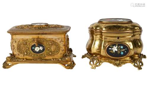 Two Pietra Dura and Bronze Boxes