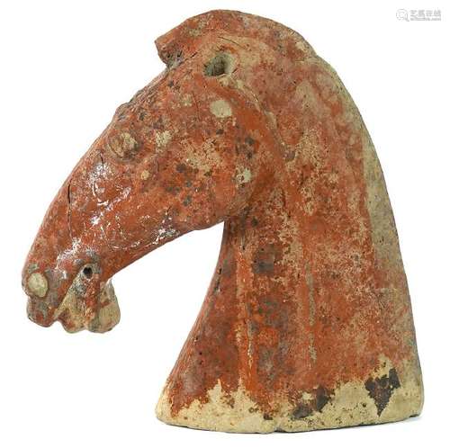 Chinese Tang Dynasty Terra-Cotta Horse Head