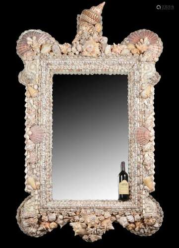 Large Seashell Encrusted Mirror