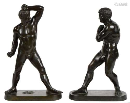 Pr. 19th C. Bronze Roman Wrester Figurines