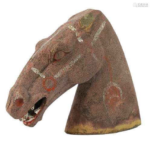 Chinese Tang Dynasty Terra-Cotta Horse Head