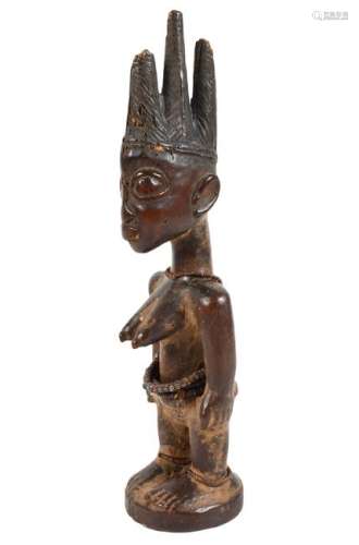 African Art Carved Yoruba Female Twin Figure