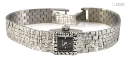 Movado Lady's Watch in 18Kt WG with Diamond Bezel
