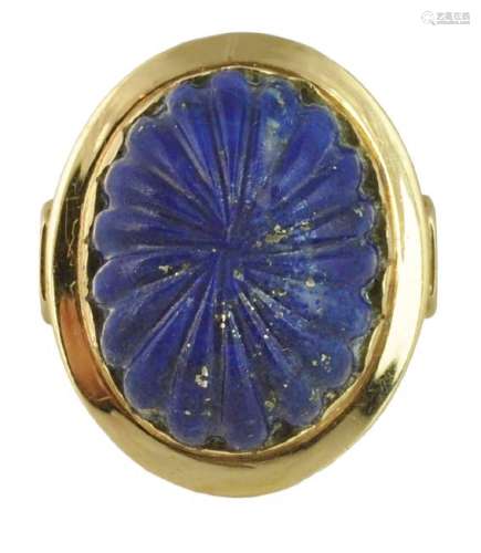 Lapis & 14Kt Yellow Gold Ring