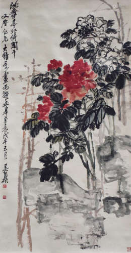 A CHRYSANTHEMUM CHINESE INK PAINTING