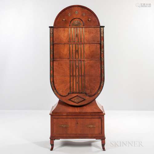 Biedermeier Mahogany-veneered Secretary