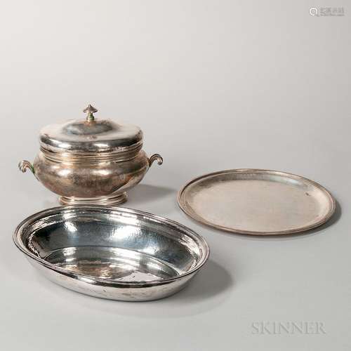 Three Pieces of Italian .800 Silver Tableware