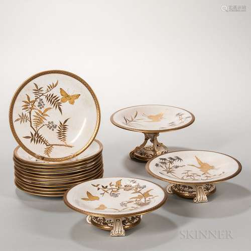 Fifteen-piece Worcester Porcelain Partial Service