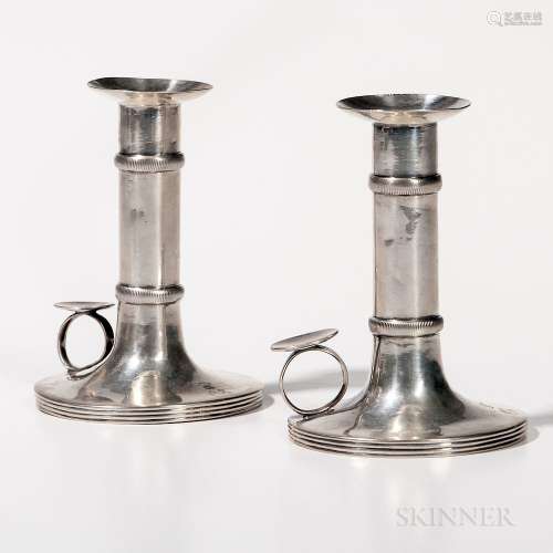 Pair of Silver Chamber Candlesticks