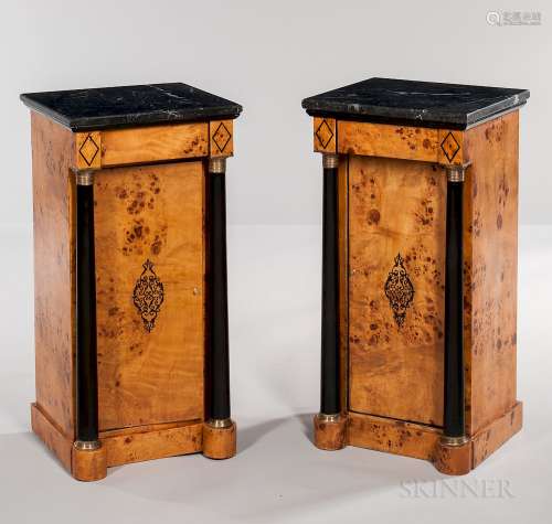 Pair of Empire-style Marble-top Stands