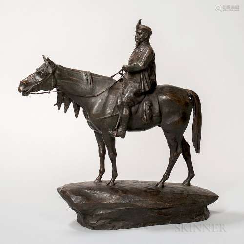 Bronze Figure of a Man on Horseback