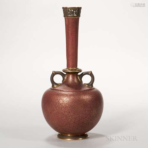 Royal Worcester Porcelain Bottle-shaped Vase