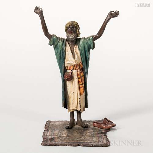 Franz Bergman Cold-painted Bronze Figure of an Arab Praying