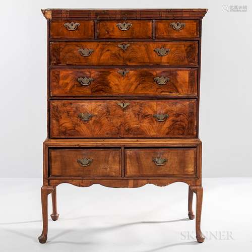 George II Veneered Chest-on-stand