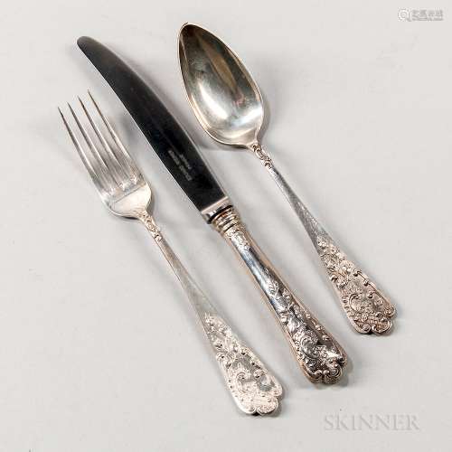 Thirty-six Pieces of Austro-Hungarian .800 Silver Flatware