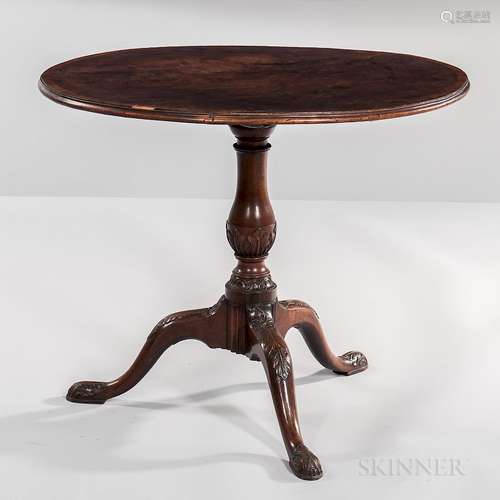 Georgian Mahogany and Mahogany-veneered Tilt-top Tea Table