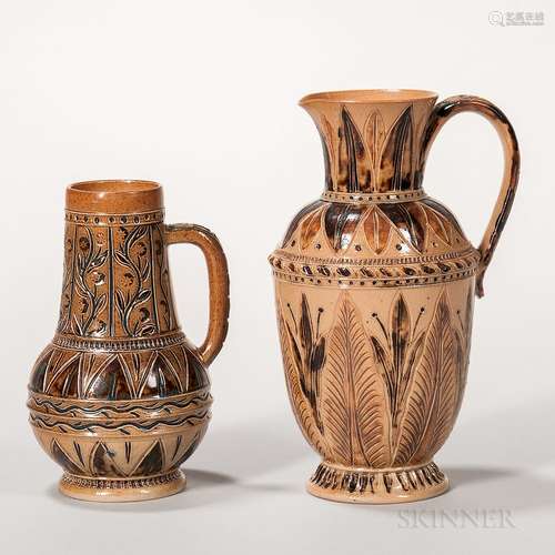 Two Doulton Lambeth Stoneware Jugs