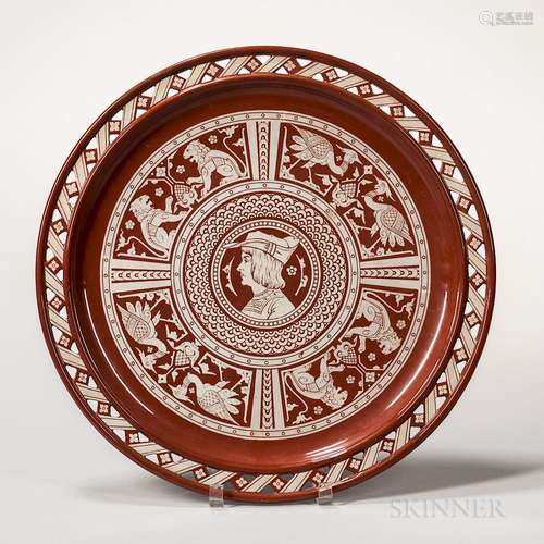 Minton Aesthetic Movement Sgraffito Charger