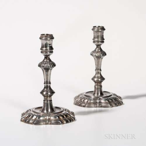 Pair of George II Sterling Silver Candlesticks