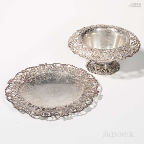 Gorham Sterling Silver Center Bowl and Undertray