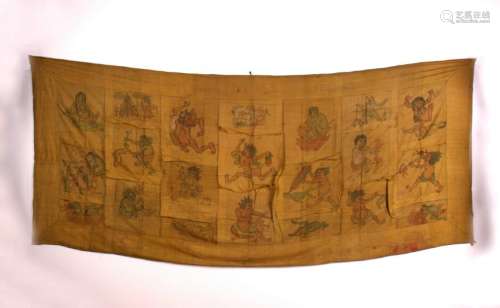 An old embroidery tapestry of Buddha story