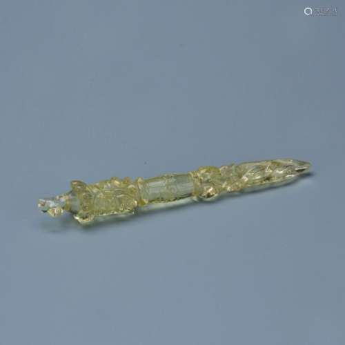 An old rock crystal carved Tibet artifact