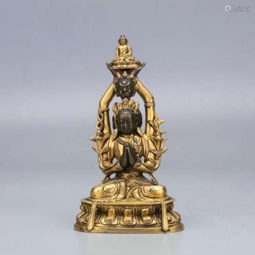 A gilt bronze Buddha statue