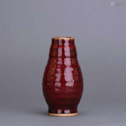 A copper red glazed porcelain vase