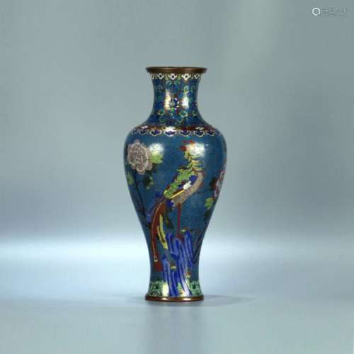 Early 20th C. enamel cloisonne vase