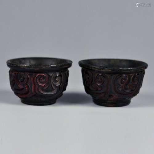 Pair old Tixi cups