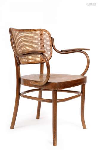 FAUTEUIL A283F. Thonet Mundus AG. Um 1930. Entwurf Thonet Mundus. Buchenholz, massiv gebogen,