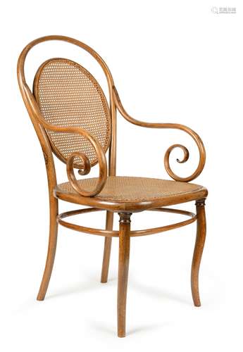 FAUTEUIL NR.7. Wiener Konkurrent. Um 1865. Entwurf Gebrüder Thonet. Buchenholz, massiv und