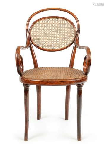 KINDERFAUTEUIL NR.11. Gebrüder Thonet. Wien. Um 1860. Entwurf Gebrüder Thonet. Buchenholz, massiv