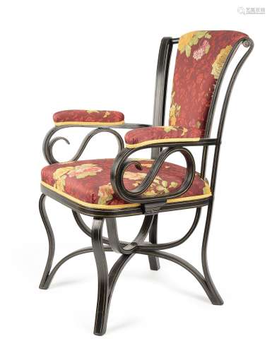 SALONFAUTEUIL NR.5. Gebrüder Thonet. Wien. Zwischen 1886 und 1914. Buchenholz, massiv gebogen,