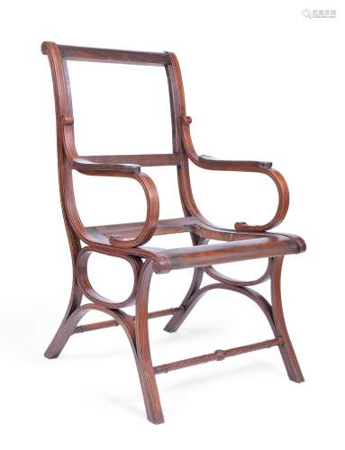 SALONFAUTEUIL NR.2. Gebrüder Thonet. Wien. Um 1900. Buchenholz, massiv und gebogen, zum Polstern.