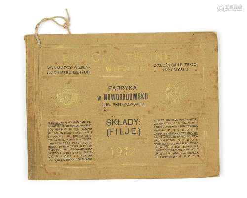 THONET ORIGINALVERKAUFSKATALOG VON 1912. Papier. BRACIA THONET (Gebrüder Thonet). Sprache: Polnisch.