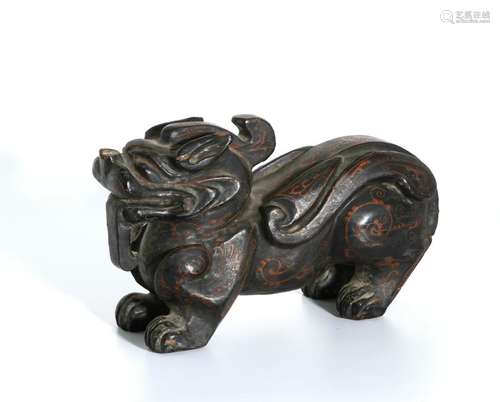 Chinese Wood Carving of a Mythical Beast