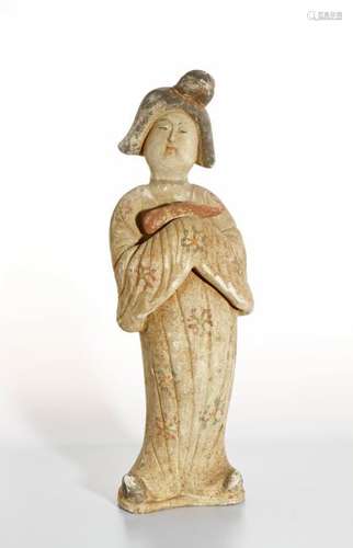 Chinese Painted Pottery Figure of a Lady