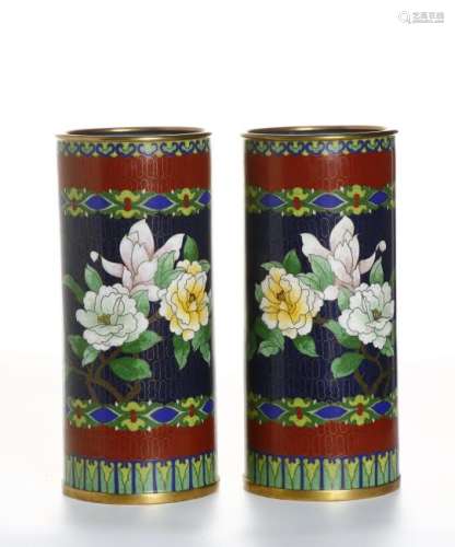 Pair of Chinese Cloisonne Hat Stands