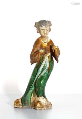 Chinese Sancai Glazed Pottery of a Lady