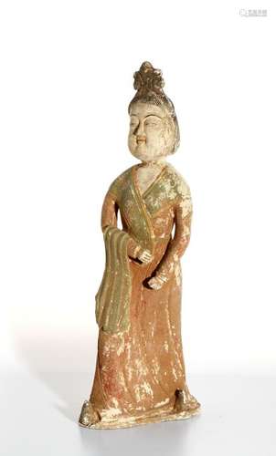 Chinese Painted Pottery Lady