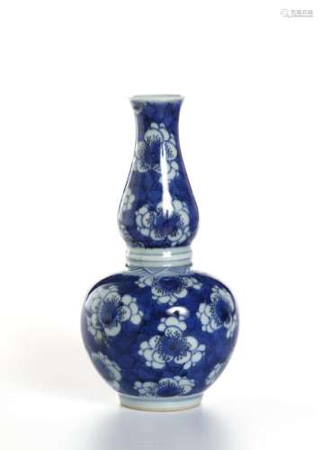 Chinese Blue and White 'Prunus' Double-Gourd Vase