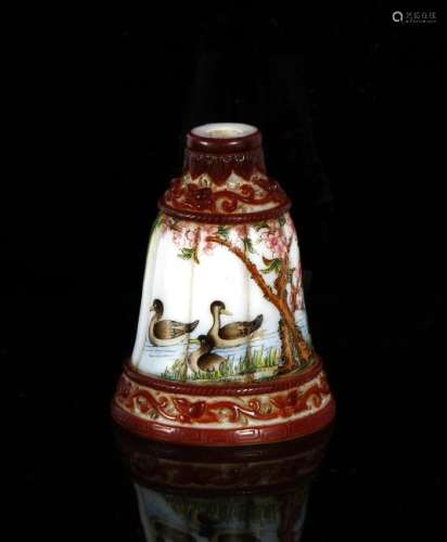 Chinese Peking Glass Enameled Bell