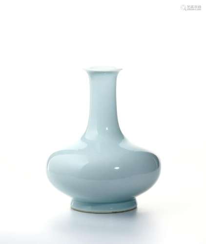 Chinese Sky-Blue Glazed Bottle Vase