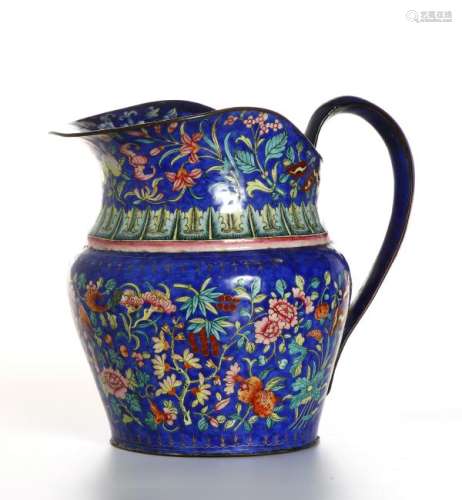 Chinese Canton Enamel Basin and Pitcher,Christie's
