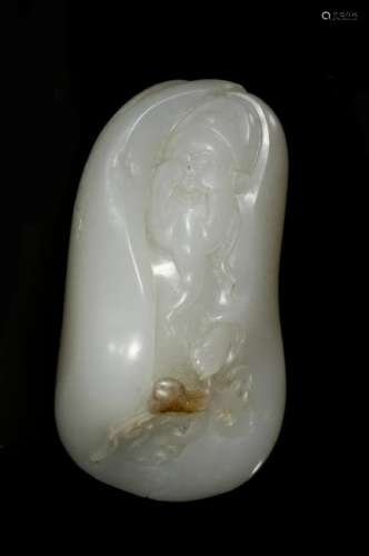 Chinese Hetian Jade Carving of 'God of Fortune'