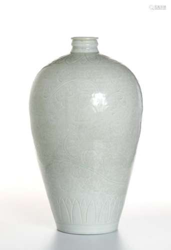Chinese Carved Qingbai 'Floral' Meiping