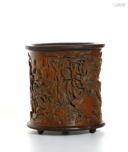 Chinese Carved Bamboo Brushpot